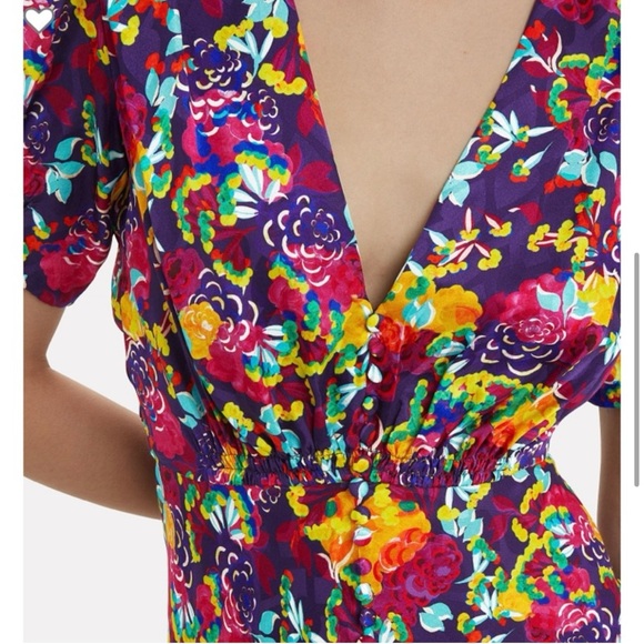 SALONI Silk Lea Camelia Floral Dress - Picture 6 of 6